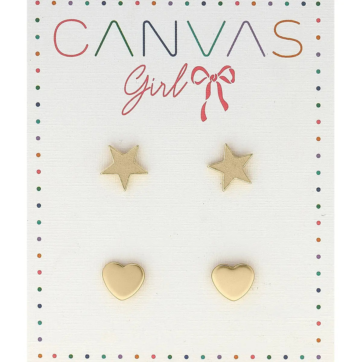 Cleo Star & Heart Children's Stud Earrings (Set of 2)