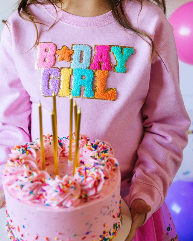 Birthday Girl Patch Sweatshirt - Kids Birthday Sweatshirt