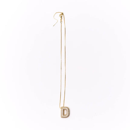 Gold Crystal Initial Necklaces