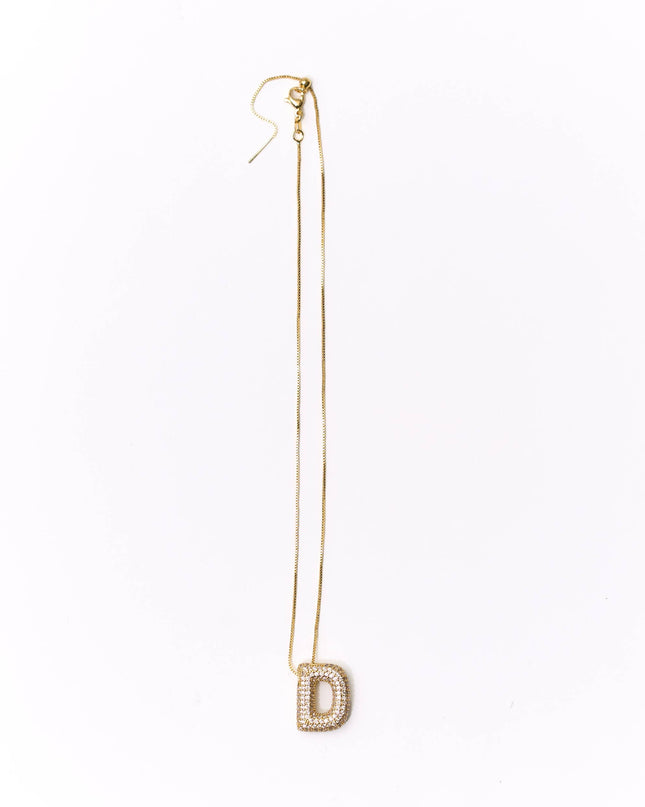 Gold Crystal Initial Necklaces