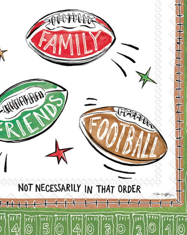 Paper Cocktail Napkins - Family Friends Football