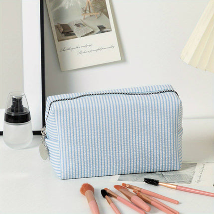Personalized Striped Cosmetic Bag