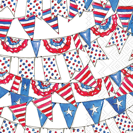 Paper Guest Towels 16 ct Patriotic Pennant Flag Rosanne Beck