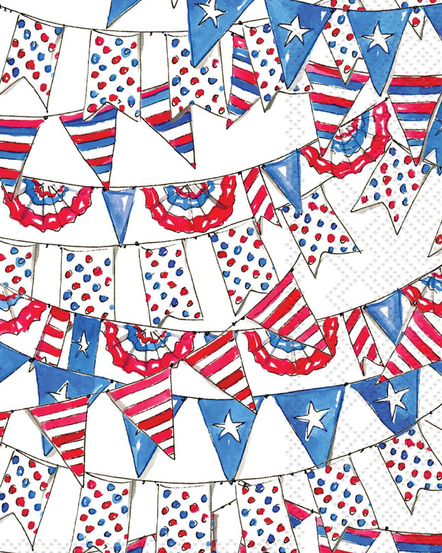 Paper Guest Towels 16 ct Patriotic Pennant Flag Rosanne Beck
