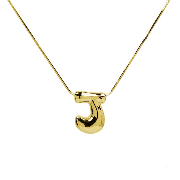 Initial Balloon Waterdrop 18K Gold Necklace