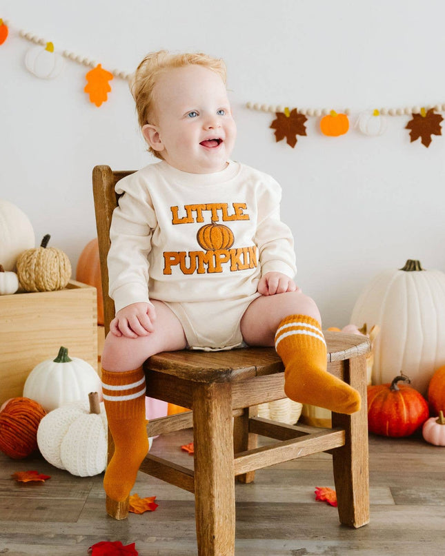 Little Pumpkin Patch Long Sleeve Romper - Baby Clothing Fall
