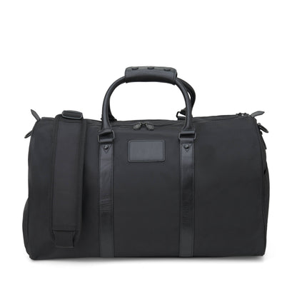 Personalized Jet Nylon and Leather Duffle Bag