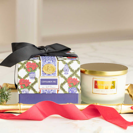 Cinnamon Fig 3-Wick Soy Candle in Printed Gift Box