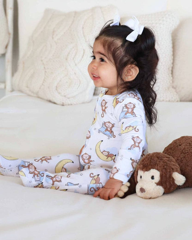 Monkey See, Monkey Snooze Zipper Footie