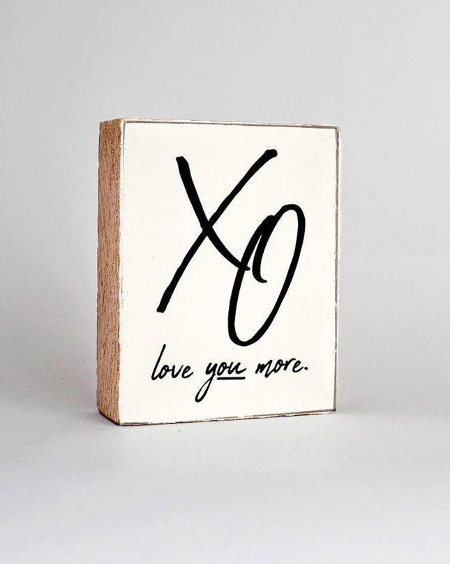 XO Love You More Decorative Wooden Block