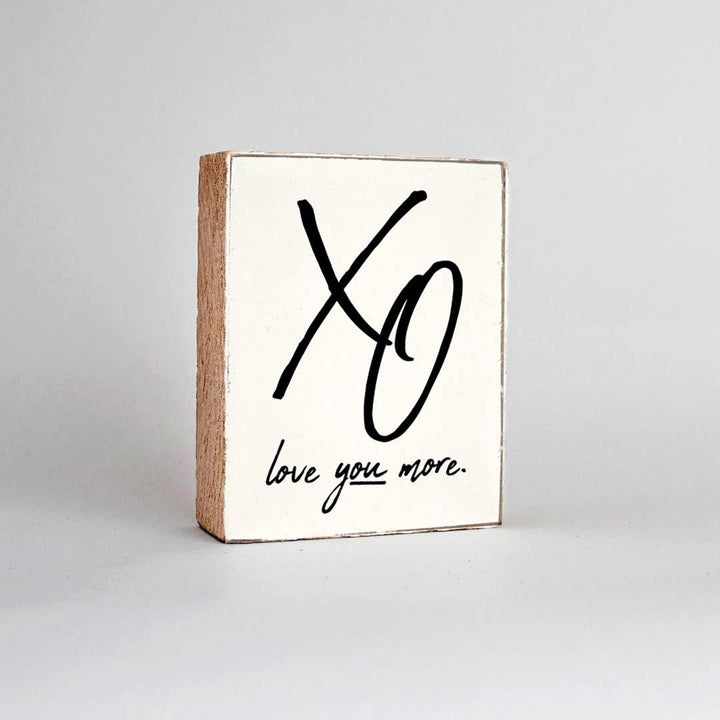 XO Love You More Decorative Wooden Block