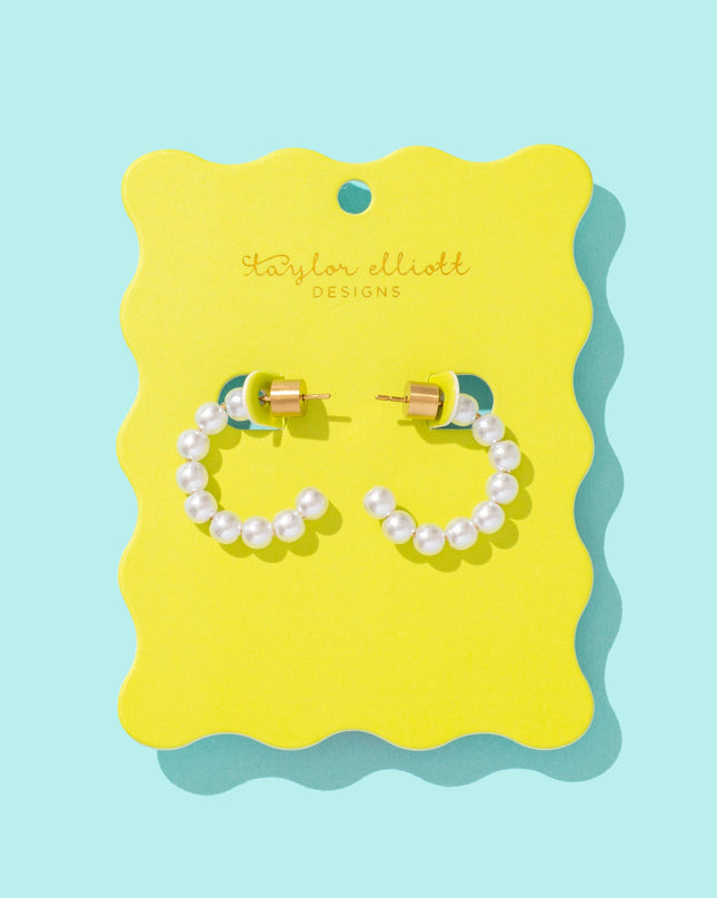 Olivia Hoop Earrings with Pearls
