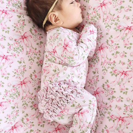 Bows in Bloom Ruffle Zipper Footie
