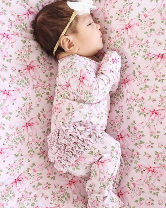 Bows in Bloom Ruffle Zipper Footie