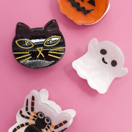 HALLOWEEN PUMPKIN GHOST SET OF 4 HAIR CLAW CLIPS | 40H973