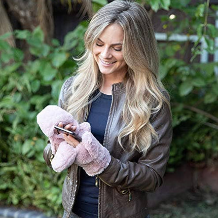 Faux Fur Convertible Mitten - Taupe