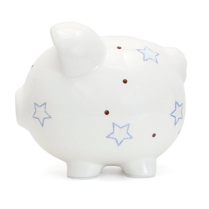 Personalized Blue Star Large Piggy Bank