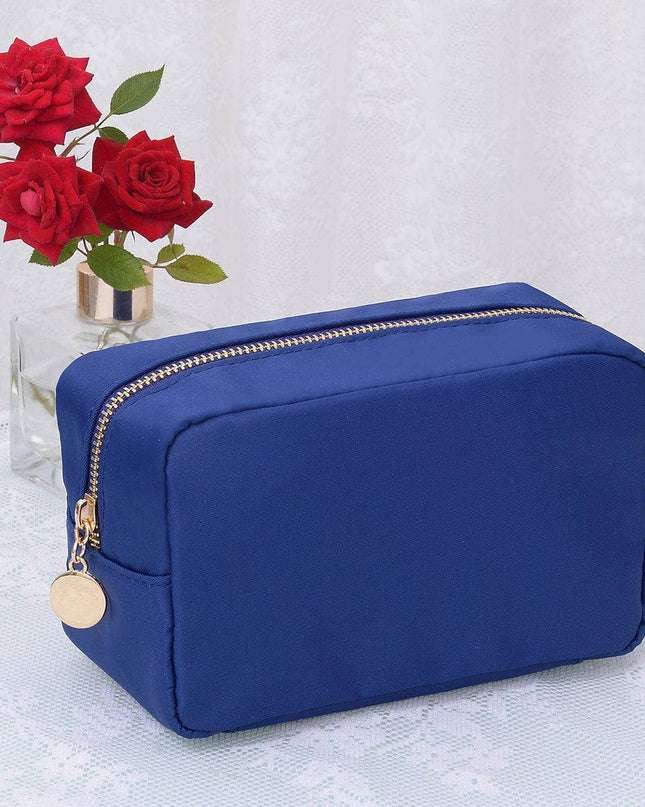Personalized Emma Round Zippered Nylon Cosmetic Pouch Bag