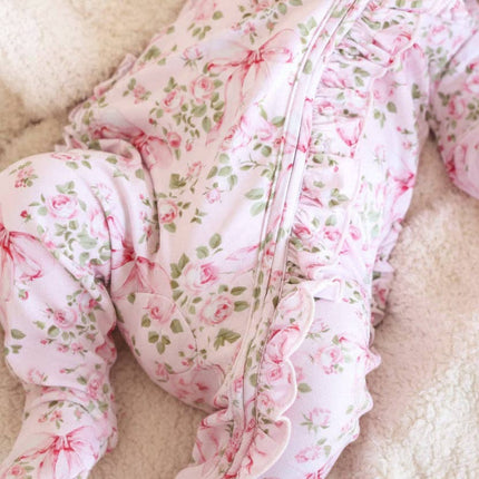 Bows in Bloom Ruffle Zipper Footie