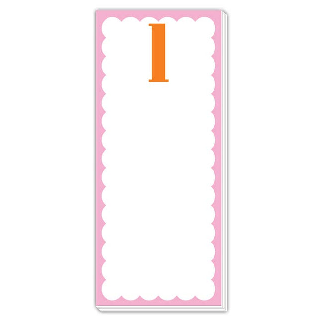 Scallop Monogram Orange And Pink L Skinny Notepad