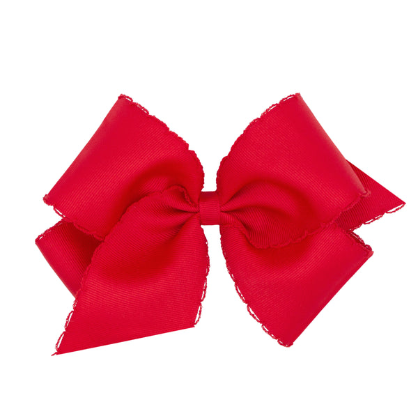 King Grosgrain Bow With Matching Moonstitch Edge