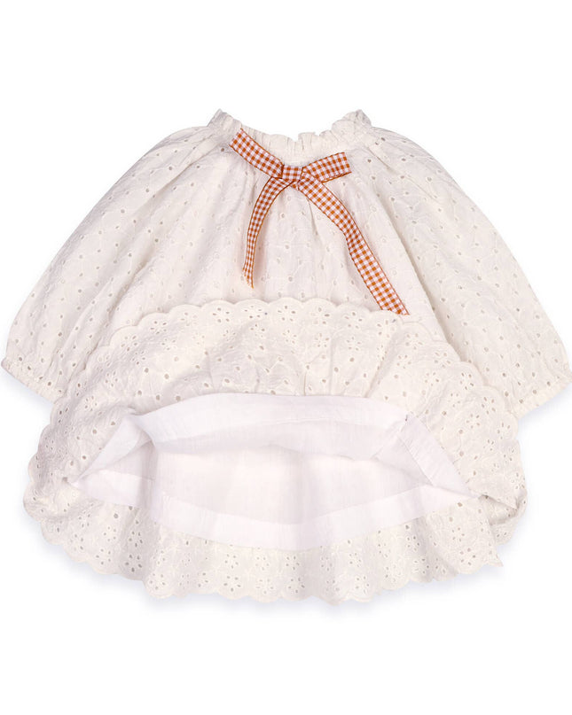 Solene Schiffli Lace Baby Dress & Bloomer