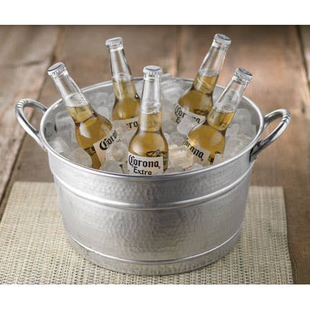 Personalized Hammered Beverage Tub with Handles