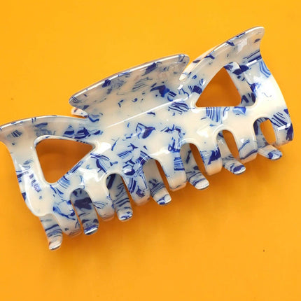 Vintage Toile Pattern Porcelain Hair Claw Clips
