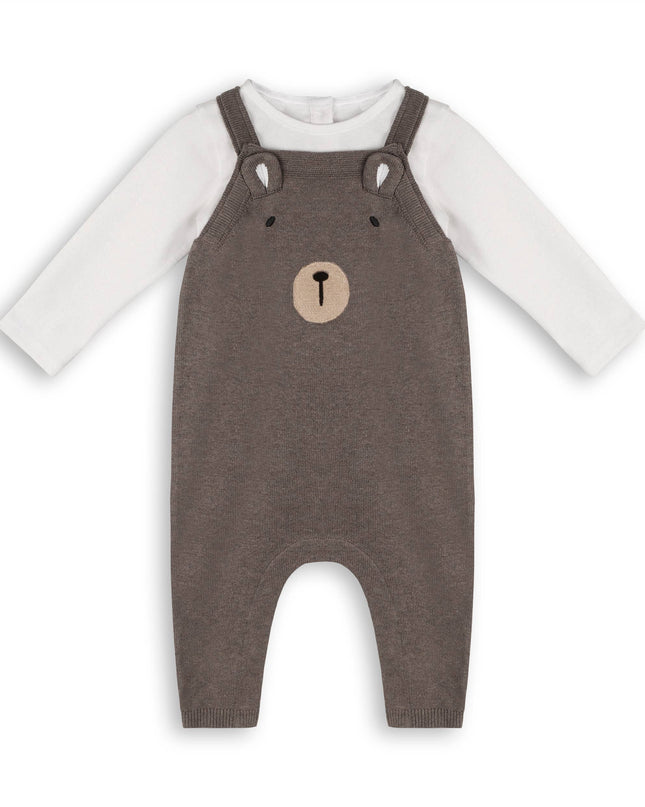 Bear Sweater Knit Baby Overall & Bodysuit Set (Organic)