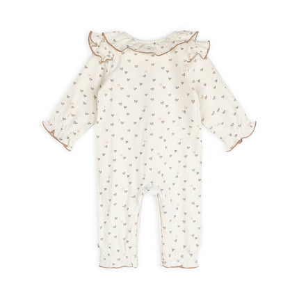 Ditsy Hearts Baby Jumpsuit (Organic Jersey)