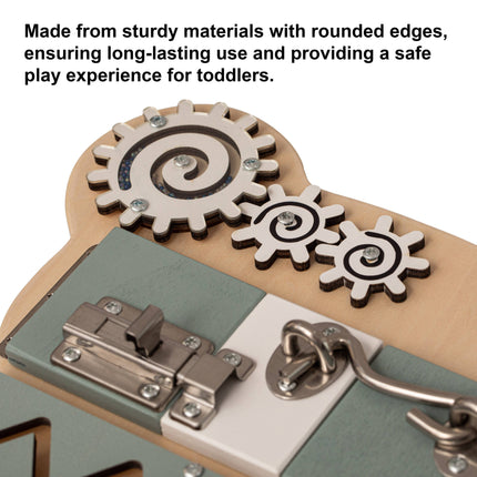 Wooden Sensory Bear Shaped Learning Toddler Busy Board