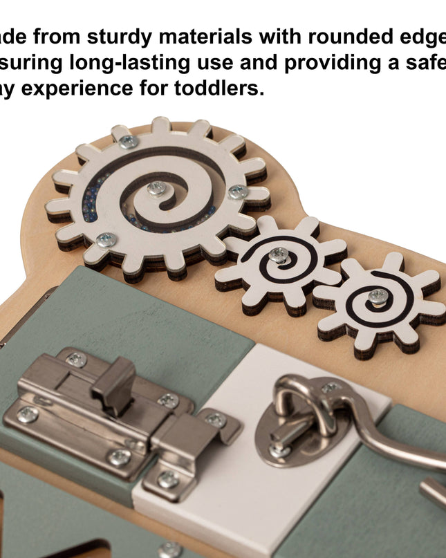 Wooden Sensory Bear Shaped Learning Toddler Busy Board