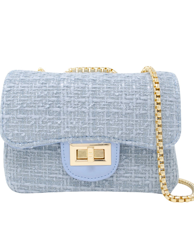 Classic Large Tweed Handbag-Navy