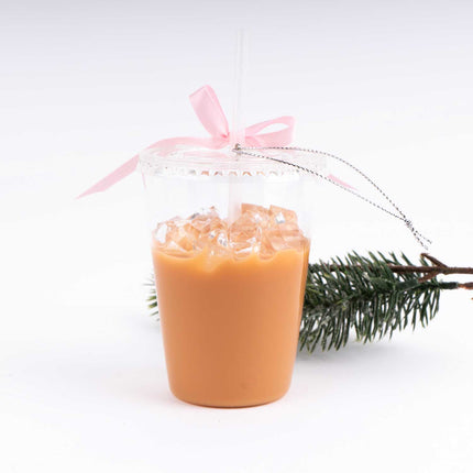 Iced Coffee Glass Christmas Ornament