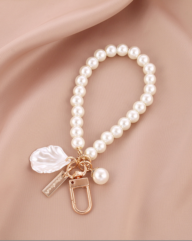 Faux Pearl KeychainFaux, AirPods Case Chain: Wrist Heart