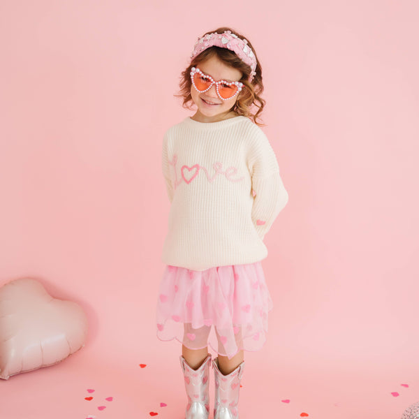 Ditsy Love Valentine's Day Knit Sweater