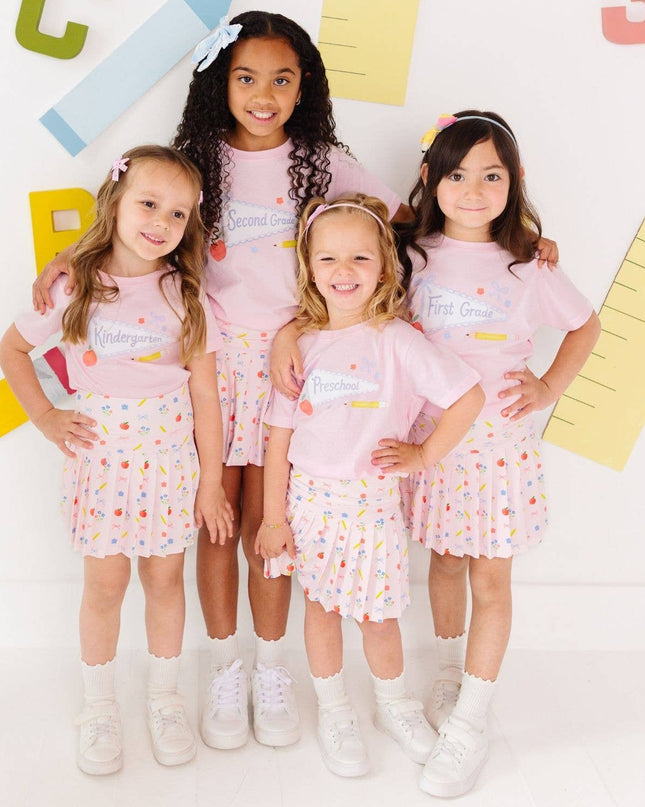 Kindergarten Pennant Short Sleeve T-Shirt - Back To School