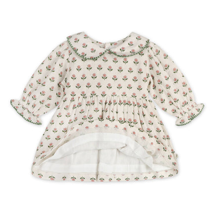 Rosamund Block Print Floral Baby Dress & Bloomer (Organic)
