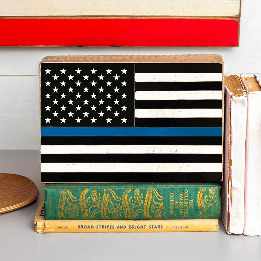 Thin Blue Line Decorative Block