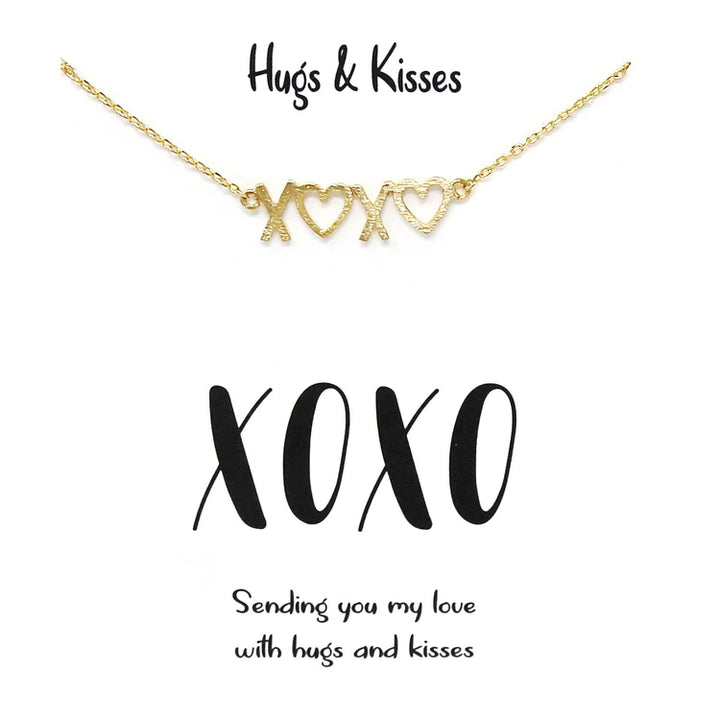 Hugs & Kisses Simple Chain Necklace -   Tell  Your Story