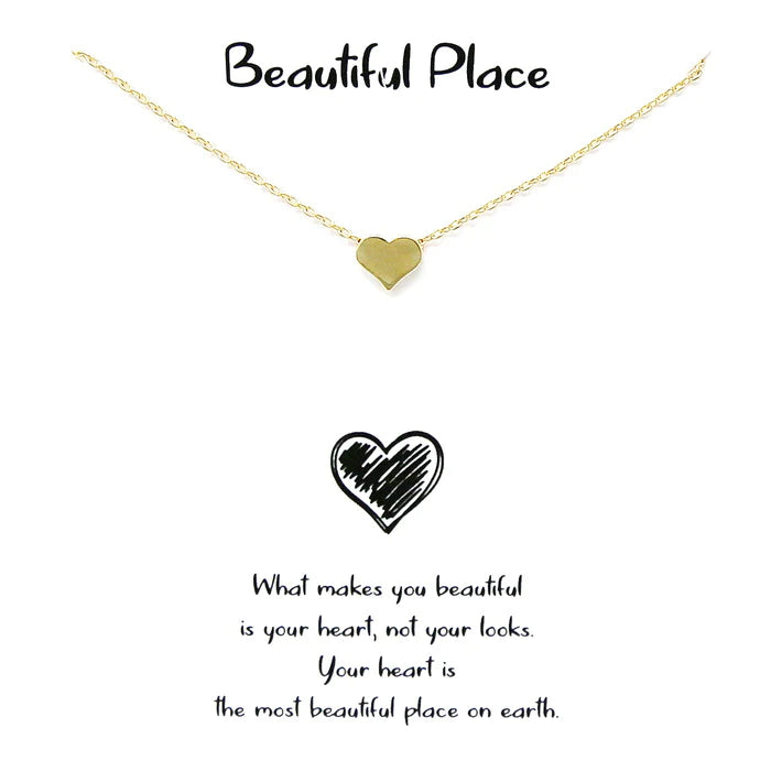 Heart Simple Chain Necklace -  Beautiful  Tell  Your Story