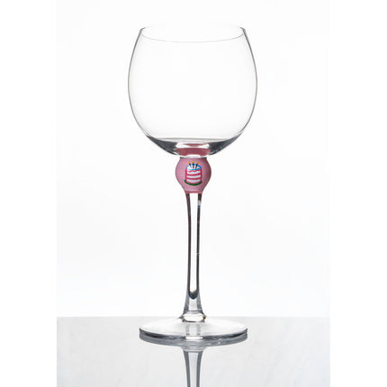 The Giving Glass Birthday Cake wine glass — birthday gift, portion donated to charity