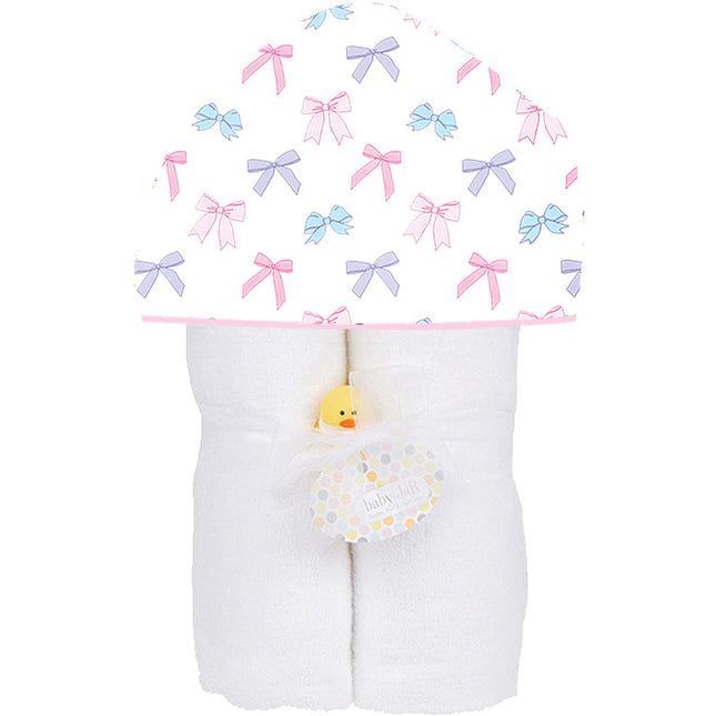 Baby JaR Deluxe Hooded Towel in Bows print