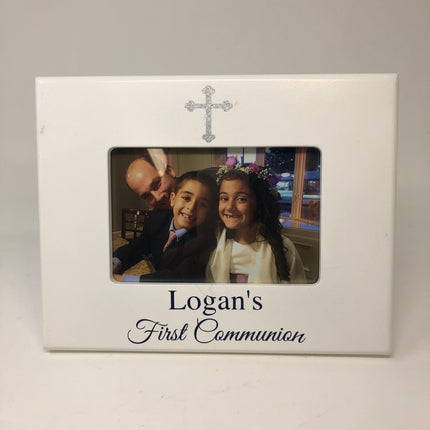 Personalized 4x6 wooden offset frame — custom name or monogram, vinyl personalization included