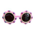 Pink flower glasses with pearls