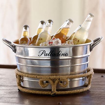 Personalized Sleek Aluminum Beverage Tub with Handles