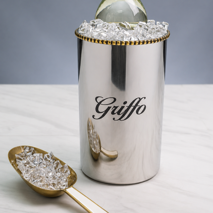 Personalized Gold Beaded Double-Wall SS Bottle Holder