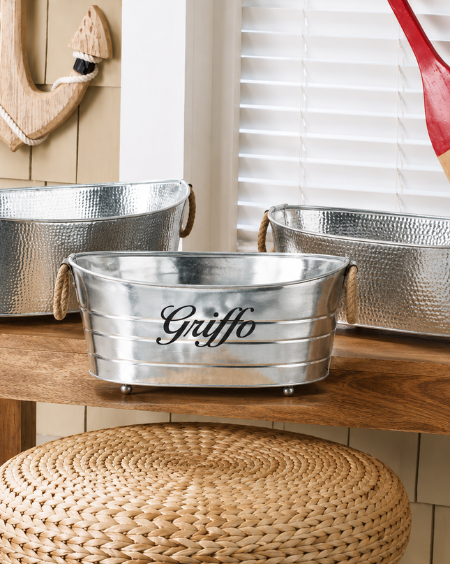 Personalized Aluminum Beverage Tubs w/ Jute Handles