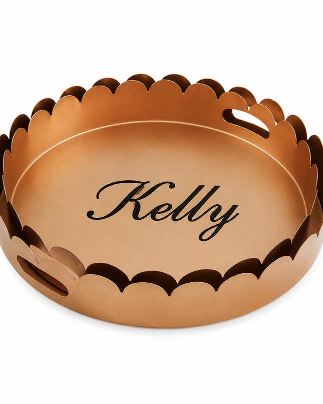 Personalized Gold Scallop Tray- 2 Sizes
