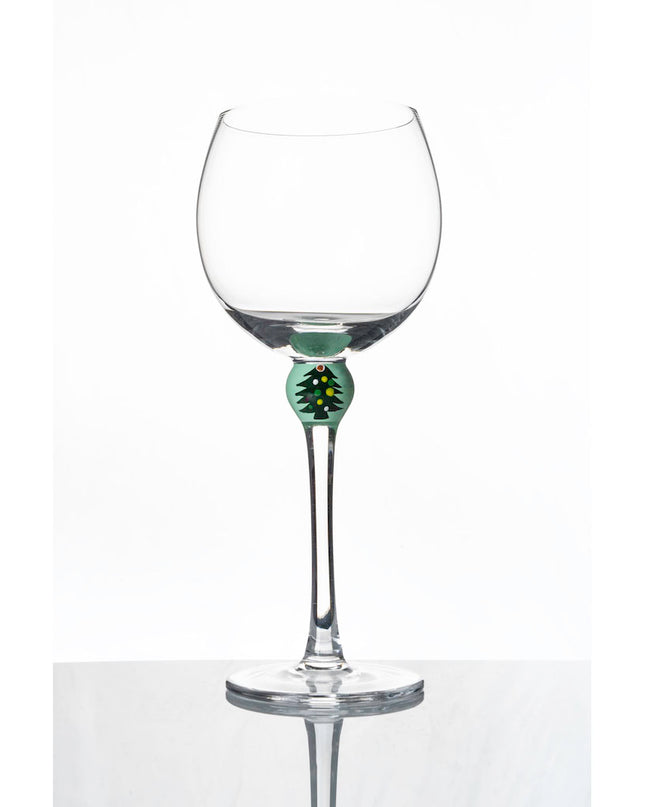 The Giving Glass Christmas Tree wine glass — holiday gift, portion donated to charity